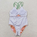 S0249 baby girl clothes pink floral girl summer swimsuit