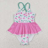 S0251 pre-order baby girl clothes cherry girl summer swimsuit