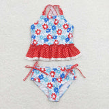 S0253 baby girl clothes floral girl summer swimsuit swim wear beach bathing suit