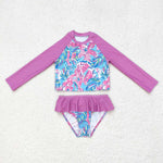 S0259    baby girl clothes pink girl summer swimsuit