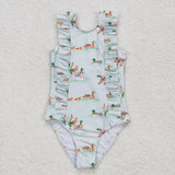 S0265  baby girl clothes mallard girl summer swimsuit