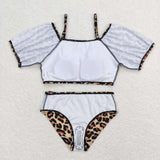 S0272 baby girl clothes leopard print girl summer swimsuit