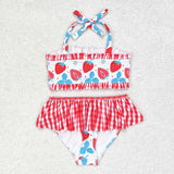 S0316   baby girl clothes strawberry girl summer swimsuit beach wear