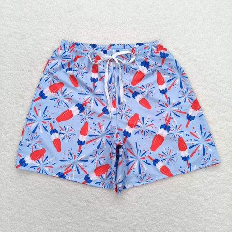 S0335  adult clothes 4th of July patriotic adult men summer swim trunks