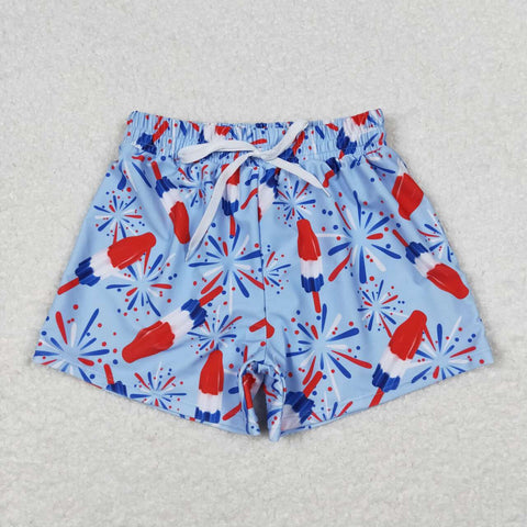 S0336 3-6M-6-7T baby boy clothes 4th of July patriotic boy summer swim shorts