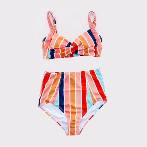 S0338 pre-order adult clothes Adult mom stripe Summer Swimsuit adult bikini