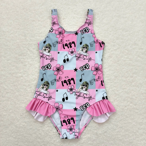 S0349  baby girl clothes 1989 singer girl summer swimsuit beach wear