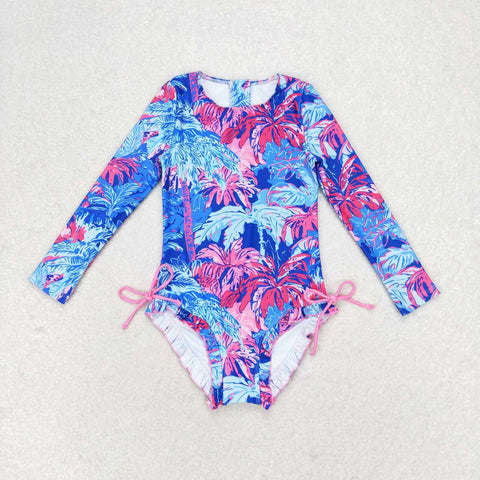 S0377  baby girl clothes floral girl summer swimsuit beach wear