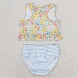 S0414   baby girl clothes floral girl summer swimsuit beach wear