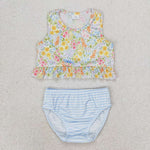 S0414   baby girl clothes floral girl summer swimsuit beach wear