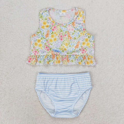 S0414   baby girl clothes floral girl summer swimsuit beach wear