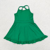 S0444  baby girl clothes green girl summer swimsuit beach wear