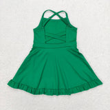 S0444  baby girl clothes green girl summer swimsuit beach wear
