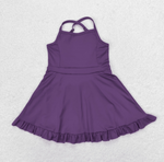 S0454 baby girl clothes purple girl summer yoga wear