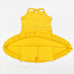 S0455    baby girl clothes yellow girl summer yoga wear