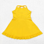 S0455    baby girl clothes yellow girl summer yoga wear