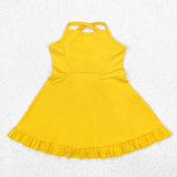 S0455    baby girl clothes yellow girl summer yoga wear