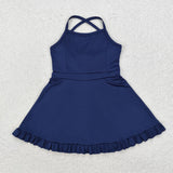 S0456  baby girl clothes navy blue girl summer swimsuit beach wear