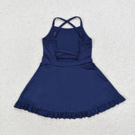 S0456  baby girl clothes navy blue girl summer swimsuit beach wear