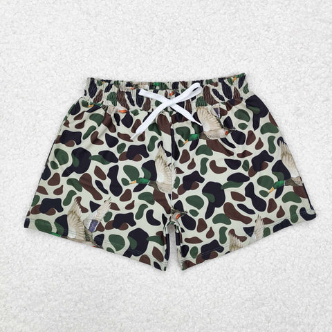 S0469 baby clothes  mallard print boys summer swim trunks