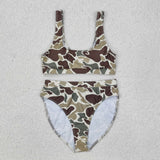 S0476 adult clothes Adult mom brown camouflage print Summer Swimsuit adult bikini