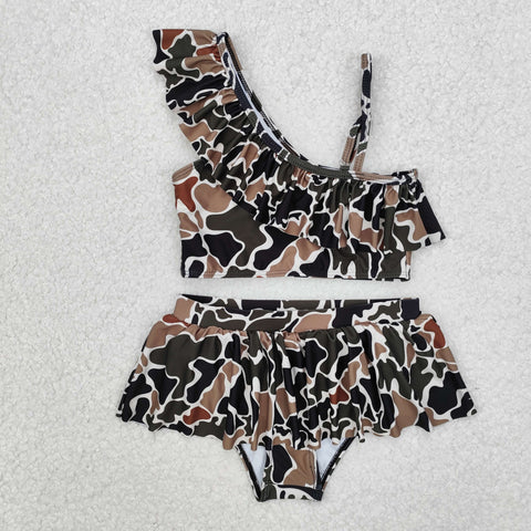 S0481 baby girl clothes camo girl summer swimsuit beach wear