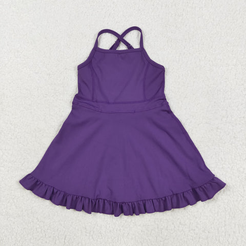 S0554 baby girl clothes purple girl summer yoga wear