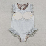 S0595 baby girl clothes camo print girl summer swimsuit beach wear