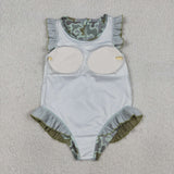 S0596  baby girl clothes camo print girl summer swimsuit beach wear