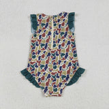 S0598  baby girl clothes camo print girl summer swimsuit beach wear