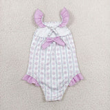 S0643 baby girl clothes floral print girl  summer swimsuit beach wear