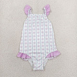 S0643 baby girl clothes floral print girl  summer swimsuit beach wear