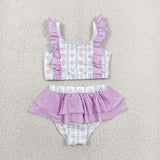 S0644   baby girl clothes floral print girl  summer swimsuit beach wear
