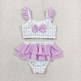S0644   baby girl clothes floral print girl  summer swimsuit beach wear