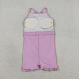 RTS Matching clothing kids solid color print clothing girl summer yoga swimsuit-2026.4.2