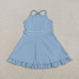 RTS Matching clothing kids solid color print clothing girl summer yoga swimsuit-2026.4.2