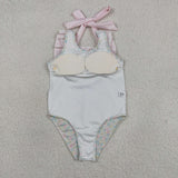 S0732  baby girl clothes flower print  girl summer swimsuit beach wear