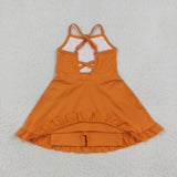 S0780   baby girl clothes navy blue print girl summer swimsuit beach wear