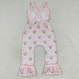 Santa baby girls pink jumpsuits christmas rompers