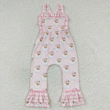 Santa baby girls pink jumpsuits christmas rompers