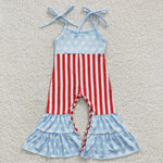 July 4th kids stars stripes strap jumpsuits