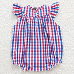 4th of july american flag toddler smocked romper