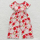 Apple print baby girls one-piece jumpsuit