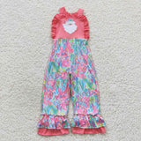 Santa embroidery girl christmas jumpsuit