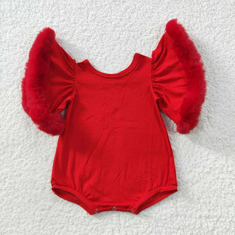 Toddler girl red flare christmas winter romper