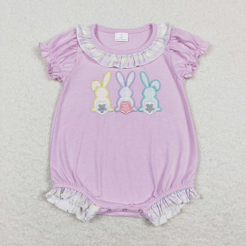 SR0499 baby girl clothes embroidery bunny toddler easter clothes