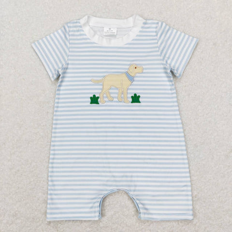 SR0526 baby boy clothes toddler dog clothes embroidery boy summer romper