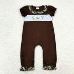 SR0582  baby girl clothes mallard duck embroidery girl summer romper