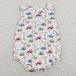 SR0602 baby girl clothes excavator girl summer romper