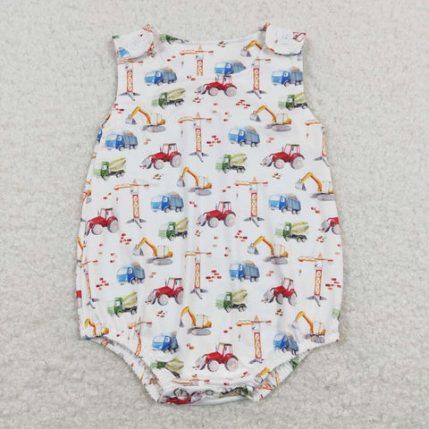 SR0602 baby girl clothes excavator girl summer romper